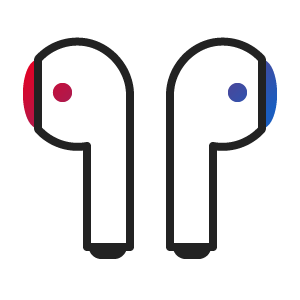 Wireless and wired earphones