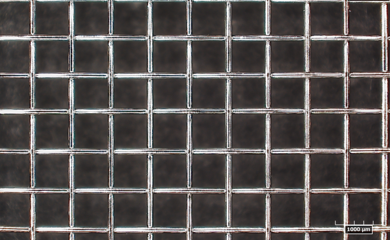 Magnified image of nickel mesh