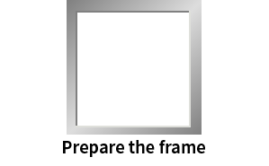 Silver frame with text "Preparing frame"