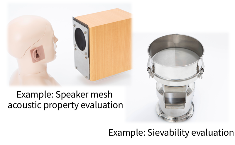 Example: Speaker mesh acoustic property evaluation Example: Sievability evaluation