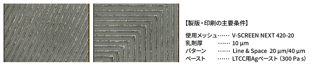 V-SCREEN NEXT 420-20を使用した製版・印刷の主要条件の顕微鏡写真